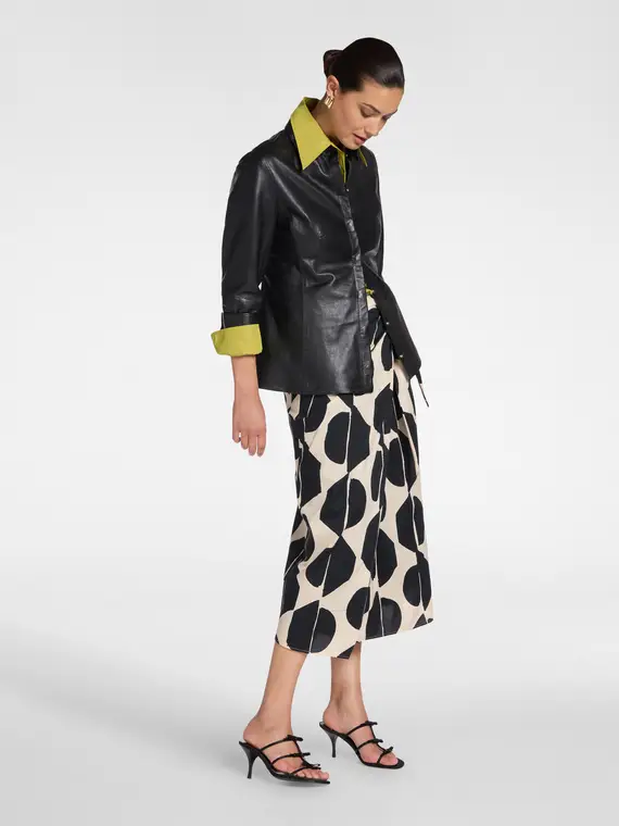 Gonna pareo stampata Donna, Nero (42 IT)