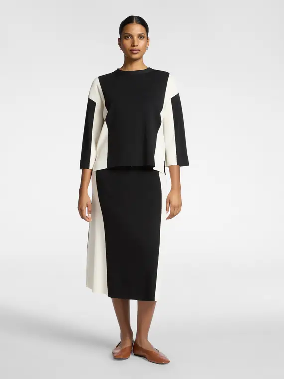 Gonna tubino colour block in viscosa Donna, (42 IT)