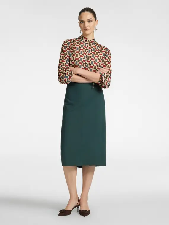 Gonna tubino in punto Milano Donna, Green (44 IT)