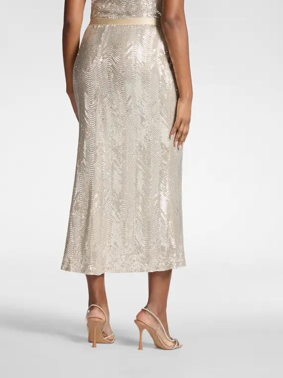 Gonna tubino lunga in paillettes Donna, (42 IT) miniatura 2