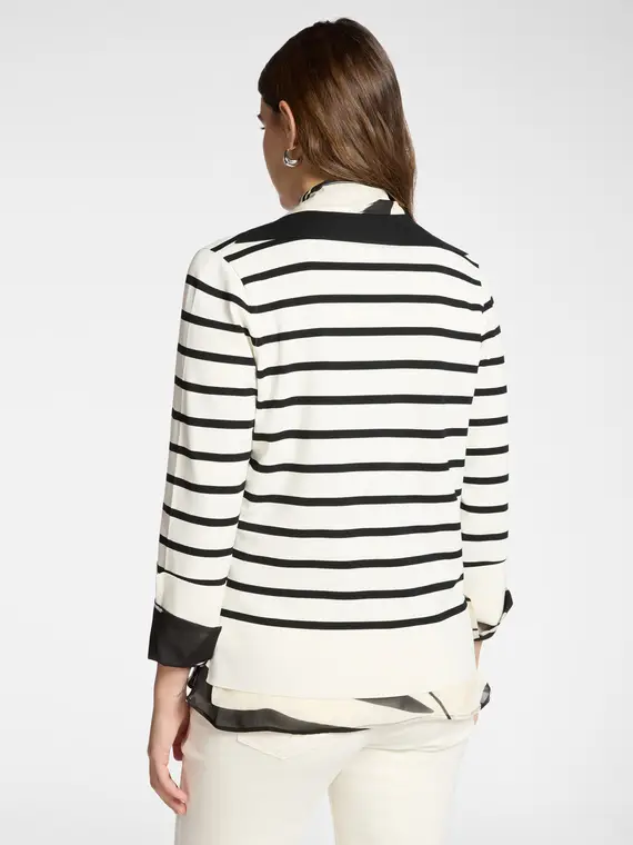 Maglia a righe con scollo a V Donna, (42 IT) miniatura 2