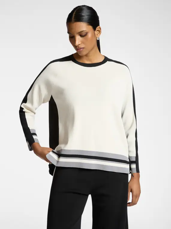 Maglia con bordi a righe Donna, (42 IT)