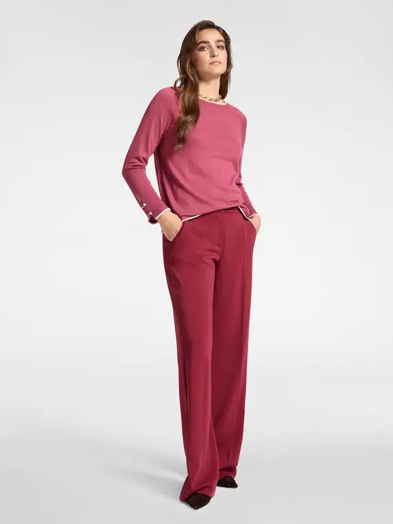 Maglia con bordo a contrasto Donna, Rosa (46-48 IT) miniatura 3