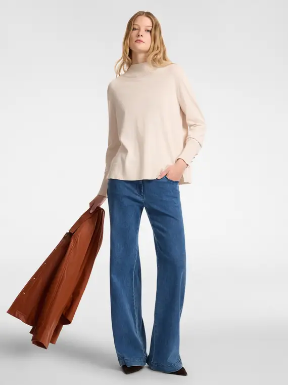 Maglia con bottoni Donna, Beige (58 IT) miniatura 3