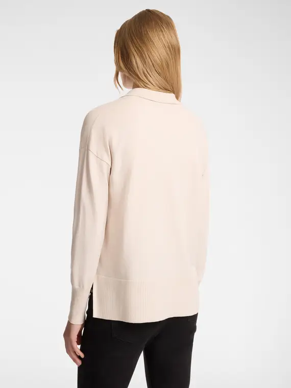 Maglia con colletto e bottoni Donna, Beige (58 IT) miniatura 2