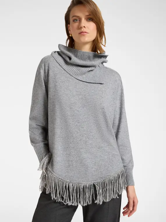 Maglia con frange e collo staccabile Donna, (52-54 IT)