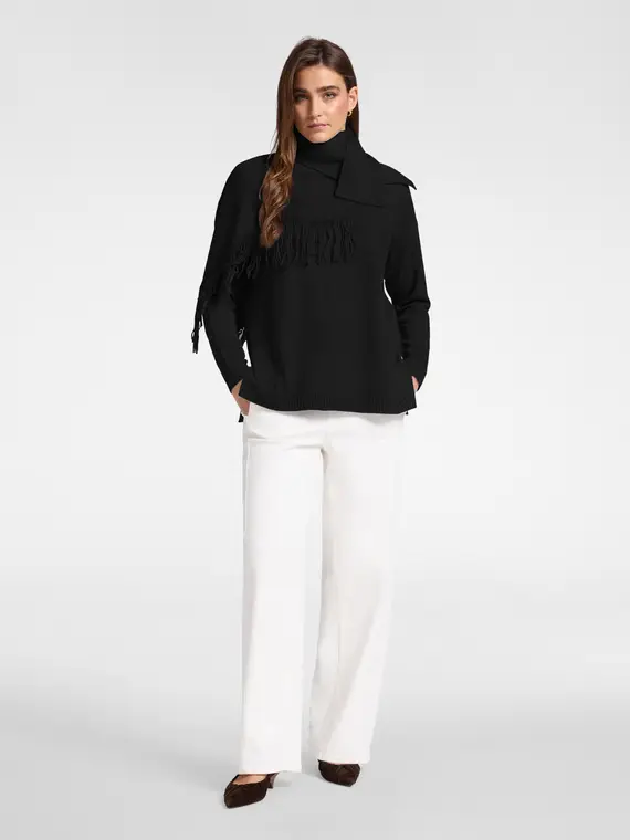 Maglia con frange e sciarpa staccabile Donna, (46-48 IT) miniatura 3