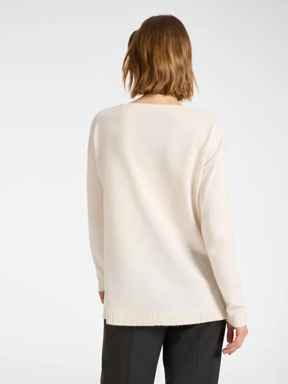 Maglia con frange e sciarpa staccabile Donna, Beige (50 IT) miniatura 2