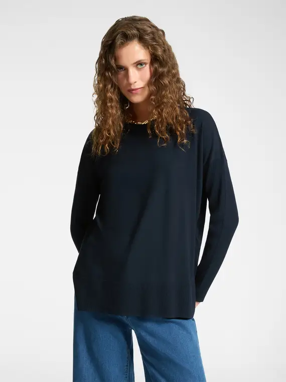 Maglia con scollo a barca Donna, Blu (46-48 IT)