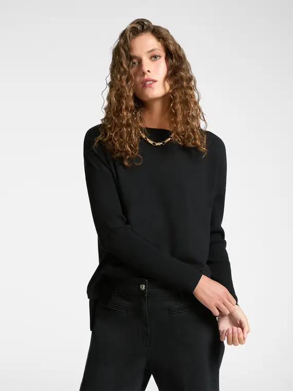 Maglia con scollo a barca Donna, Nero (42 IT)