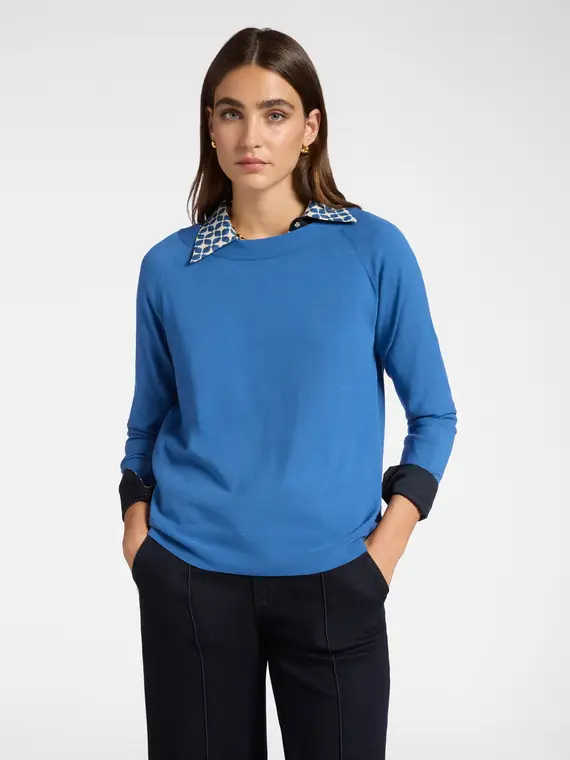Maglia con scollo a barchetta Donna, Blu (44 IT)