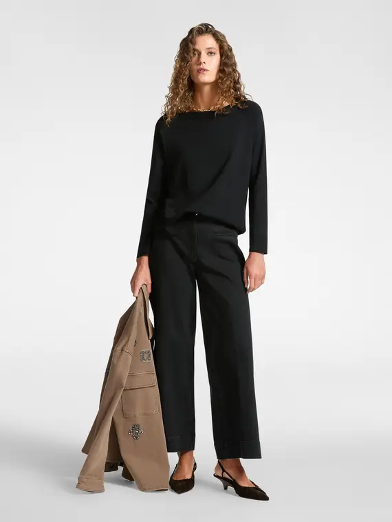 Maglia con scollo a barchetta Donna, Nero (42 IT) miniatura 3