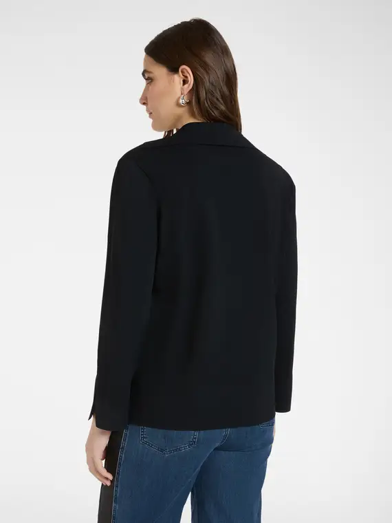 Maglia con scollo a V e colletto Donna, Nero (42 IT) miniatura 2