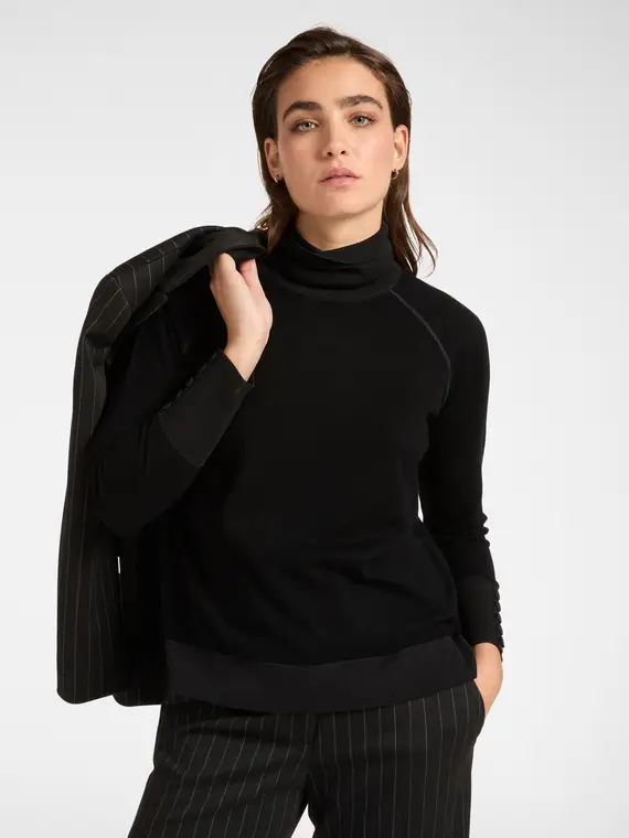 Maglia dolcevita soft touch Donna, Nero (46-48 IT)