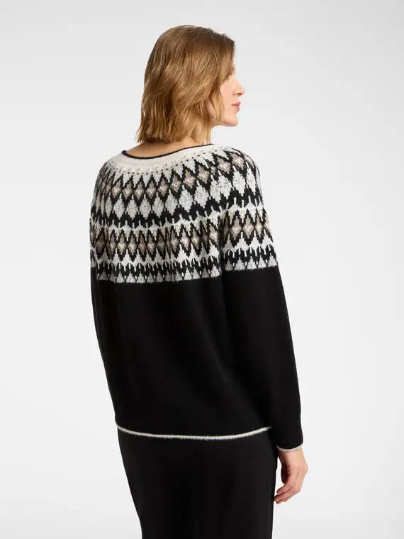 Maglia "fair isle" ricamata a mano Donna, Nero (44 IT) miniatura 2