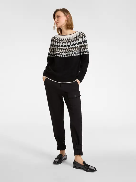 Maglia "fair isle" ricamata a mano Donna, Nero (44 IT) miniatura 3