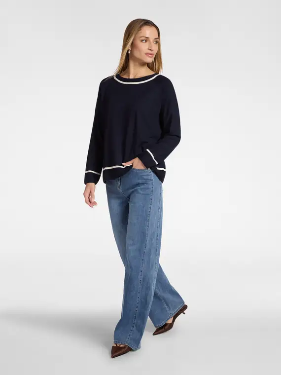 Maglia girocollo rigata Donna, (42 IT) miniatura 3