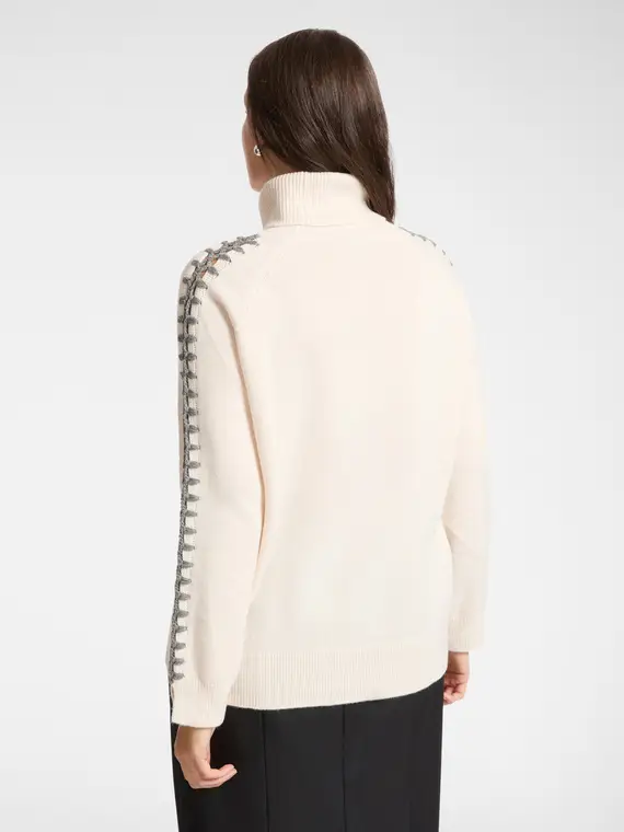 Maglia in lana ricamata a mano Donna, (56 IT) miniatura 2