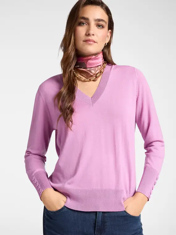 Maglia in lana soft touch Donna, Fucsia (42 IT)