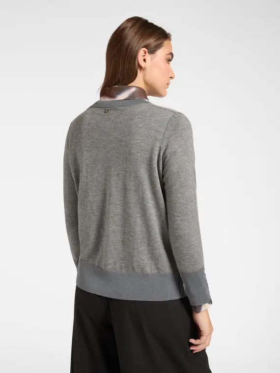 Maglia in lana soft touch Donna, Grigio (42 IT) miniatura 2