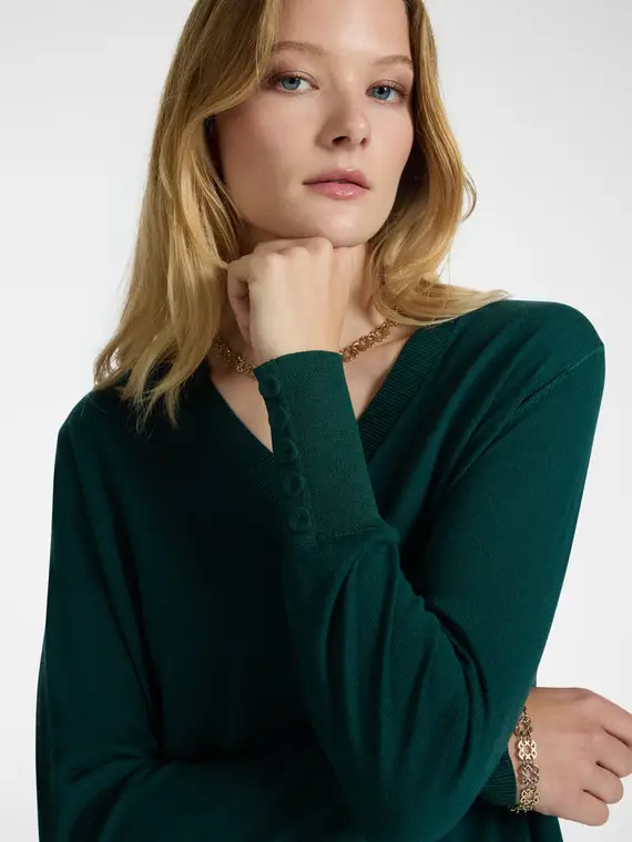 Maglia in lana soft touch Donna, Verde (42 IT) miniatura 3