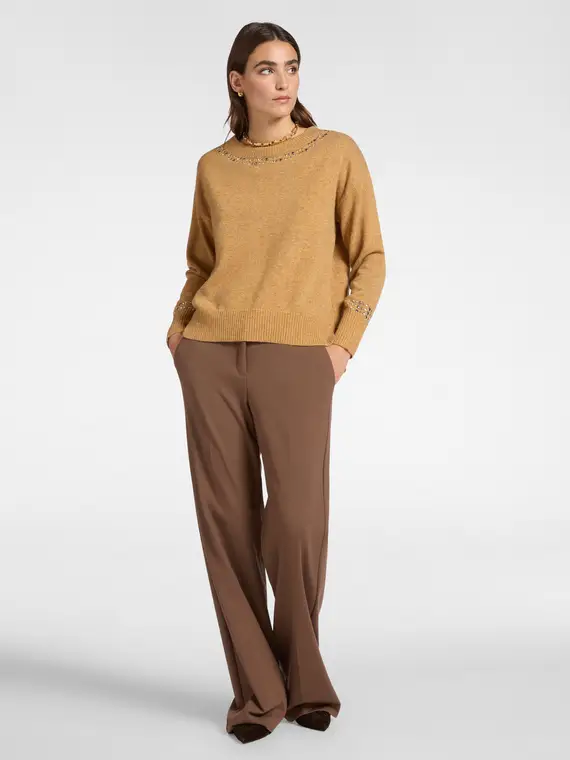 Maglia in pura lana con borchie Donna, (42 IT) miniatura 3