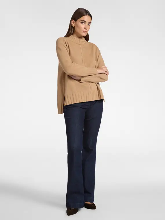 Maglia in pura lana Donna, Beige (42 IT) miniatura 3