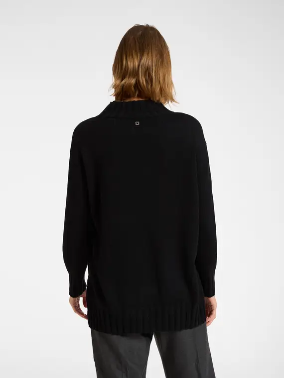 Maglia in pura lana Donna, Nero (52-54 IT) miniatura 2