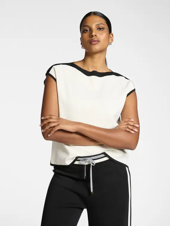 Maglia maniche corte con scollo barchetta Donna, (44 IT)