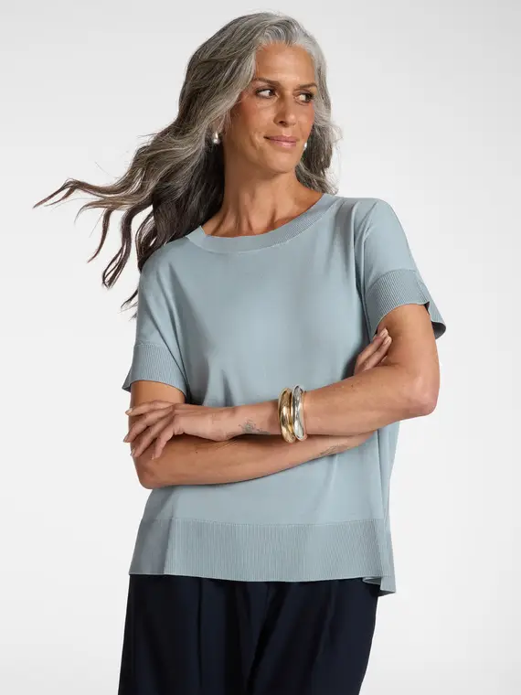 Maglia maniche corte Donna, Azzurro (44 IT) miniatura 3