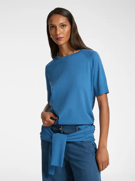 Maglia maniche corte Donna, Blu (42 IT)