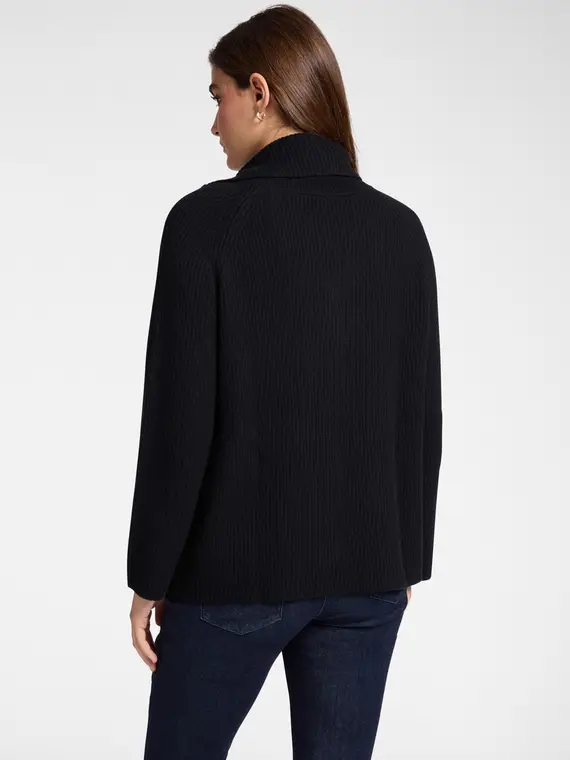 Maglia misto cashmere con treccia Donna, Nero (44 IT) miniatura 2