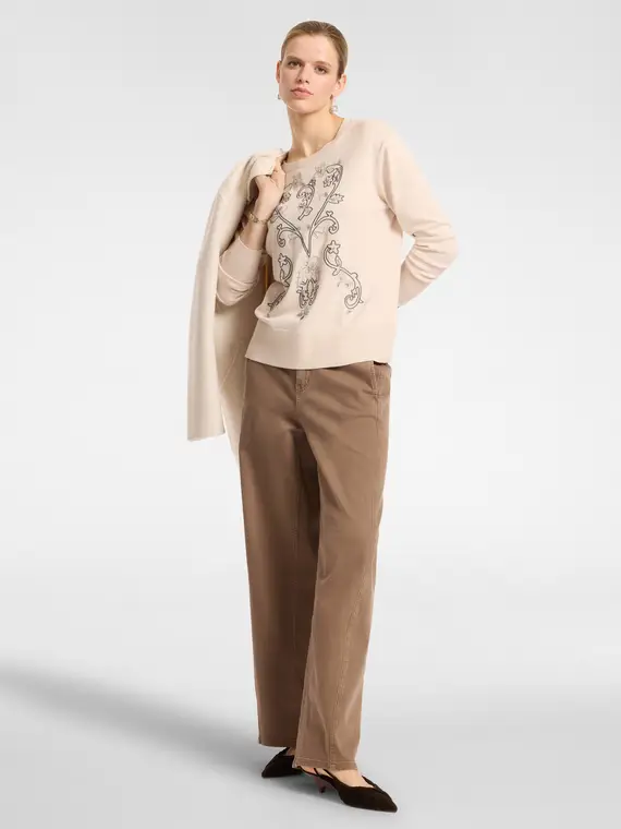 Maglia ricamata Donna, Bianco (42 IT) miniatura 3