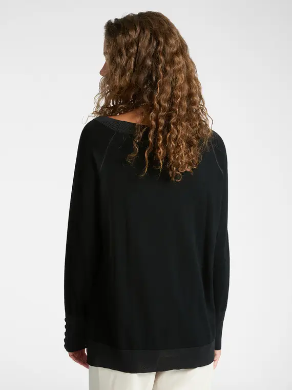 Maglia soft touch con bottoni Donna, Nero (42 IT) miniatura 2