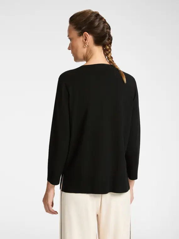 Maglia sporty girocollo Donna, Nero (42 IT) miniatura 2