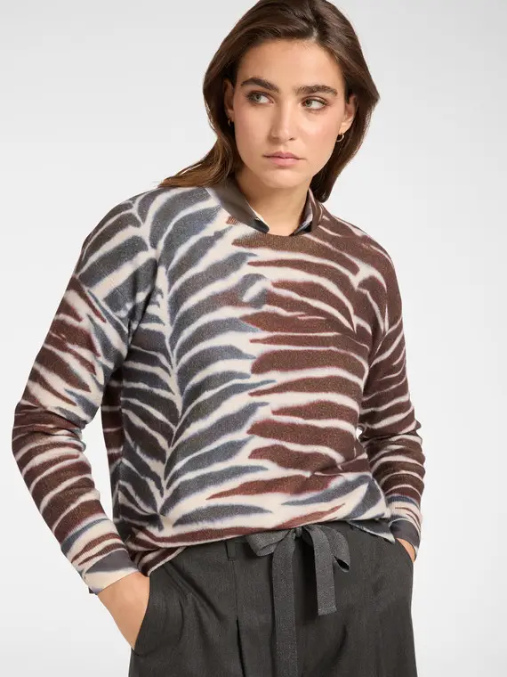 Maglia stampata animalier Donna, (52-54 IT)