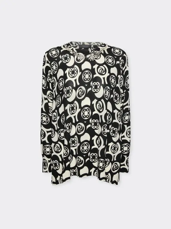 Maglia stampata con ricamo Donna, (42 IT)