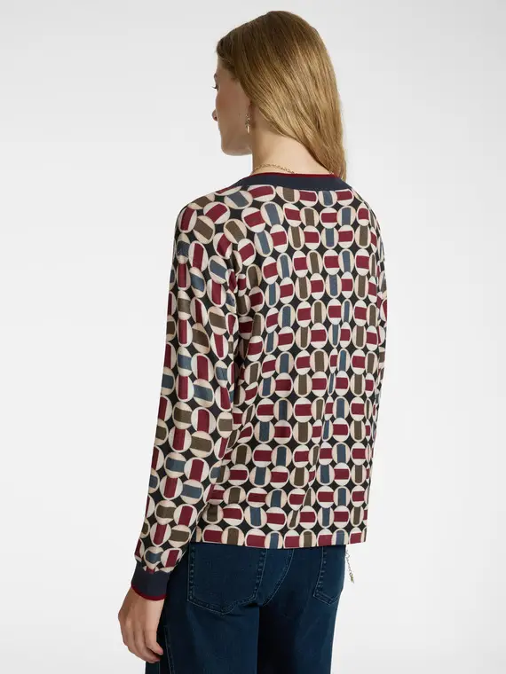 Maglia stampata Donna, Bordeaux (42 IT) miniatura 2