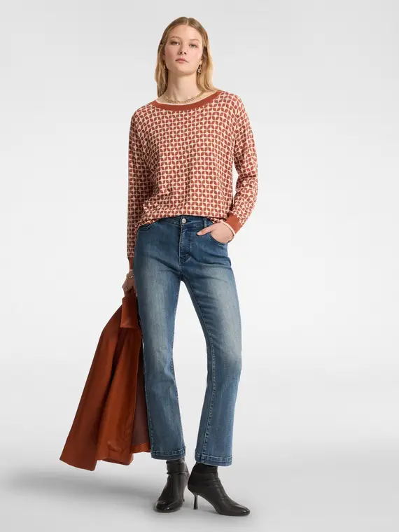 Maglia stampata Donna, Marrone (42 IT) miniatura 3