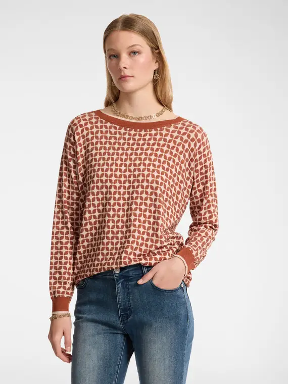 Maglia stampata Donna, Marrone (42 IT)