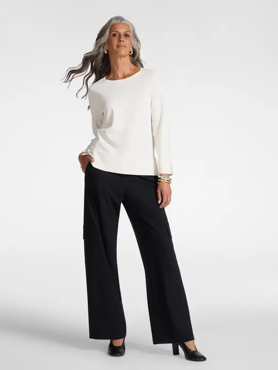 Maglia tinta unita Donna, Bianco (42 IT) miniatura 3