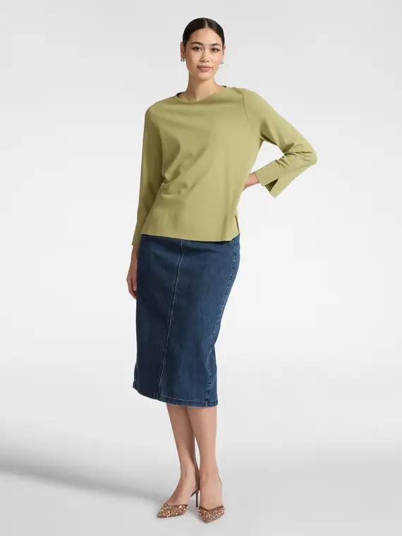 Maglia tinta unita Donna, Verde chiaro (42 IT) miniatura 3