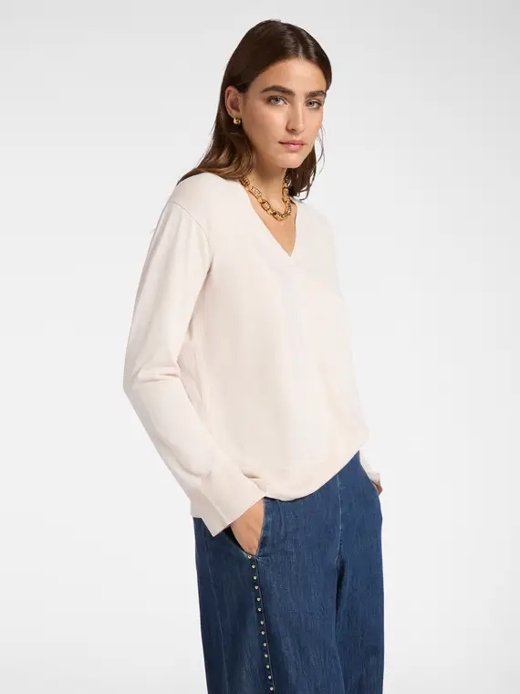 Maglia V neck Donna, Bianco (44 IT)