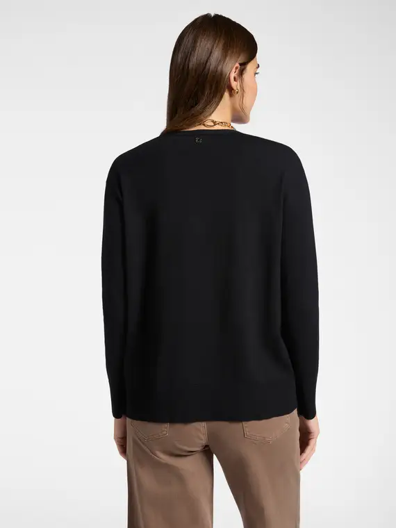 Maglia V neck Donna, Nero (42 IT) miniatura 2