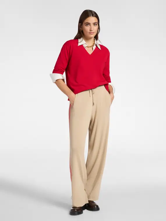 Maglia V neck Donna, Rosso (42 IT) miniatura 3