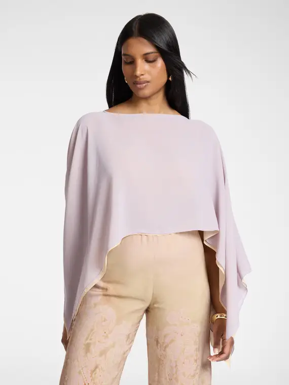 Mantella doppia in georgette Donna, Viola