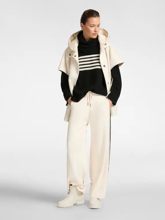 Pantaloni ampi in maglia Donna, Bianco (52-54 IT)