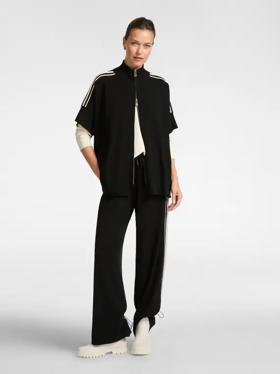 Pantaloni ampi in maglia Donna, Nero (50 IT)