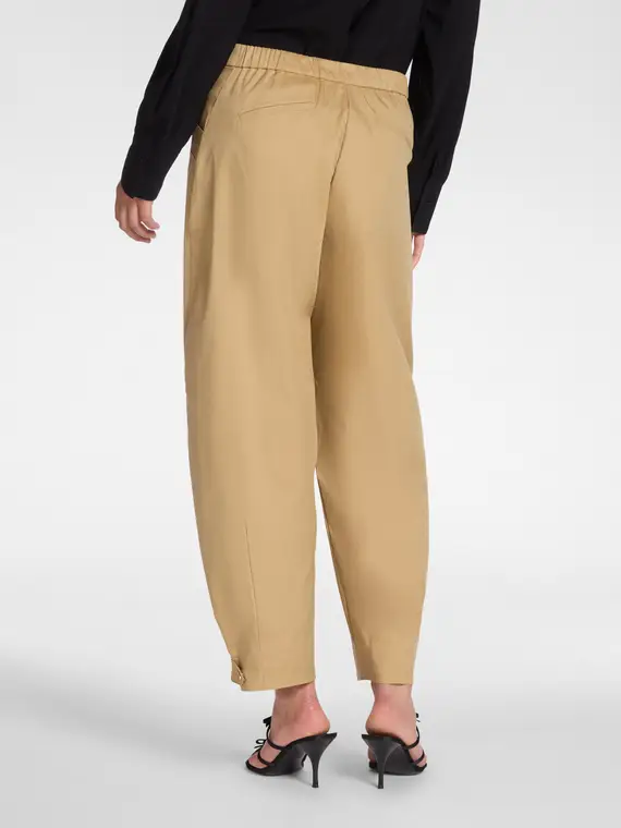 Pantaloni barrel con cinturini al fondo Donna, Marrone miniatura 2