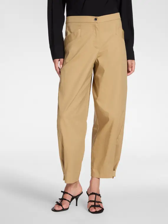 Pantaloni barrel con cinturini al fondo Donna, Marrone miniatura 3